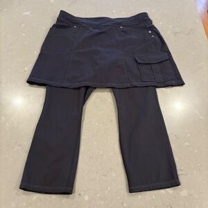 Athleta Bettina Skirt Capri Pants Leggings Skort Black Athleisure Size M Sporty